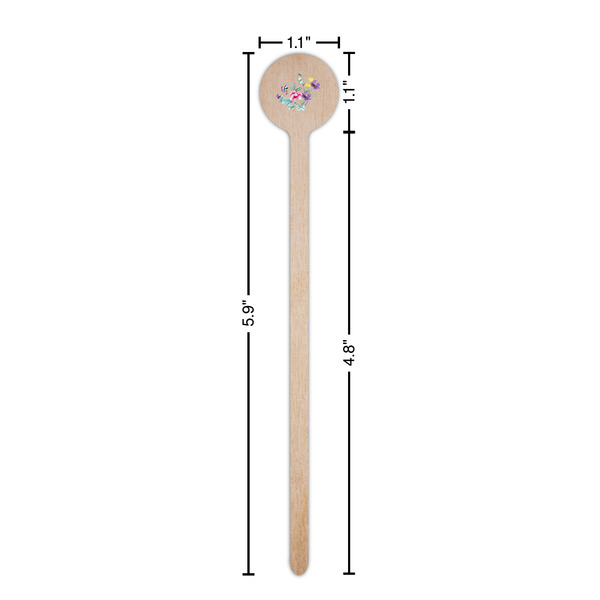 Chinoiserie Wooden 6" Stir Stick - Round - Dimensions