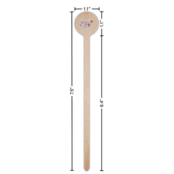 Chinoiserie Wooden 7.5" Stir Stick - Round - Dimensions