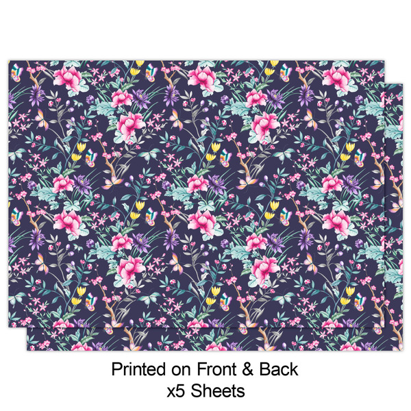 Chinoiserie Wrapping Paper Sheet - Double Sided - Front