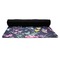 Chinoiserie Yoga Mat Rolled up Black Rubber Backing
