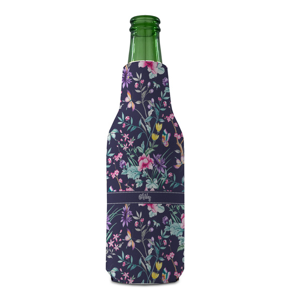 Chinoiserie Zipper Bottle Cooler - FRONT (bottle)