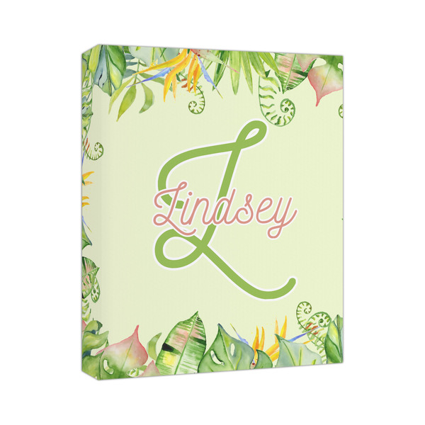 Custom Tropical Leaves Border Canvas Print (Personalized)