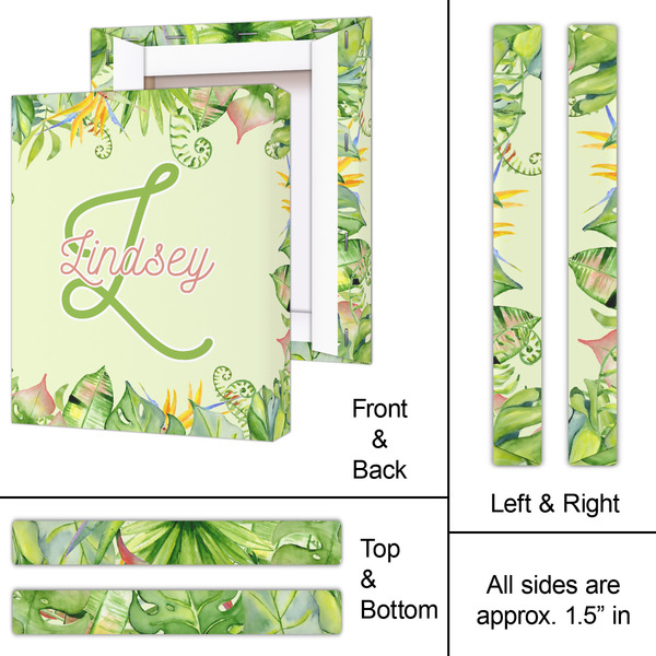 Tropical Leaves Border 11x14 - Canvas Print - Approval