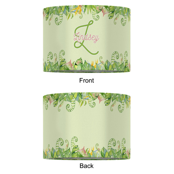 Tropical Leaves Border 12" Drum Lampshade - APPROVAL (Fabric)