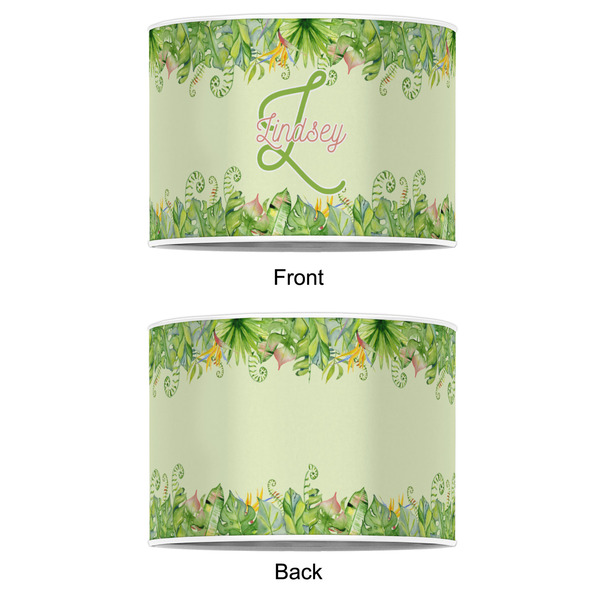 Tropical Leaves Border 12" Drum Lampshade - APPROVAL (Poly Film)