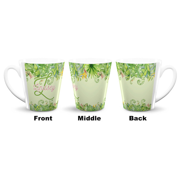 Tropical Leaves Border 12 Oz Latte Mug - Approval
