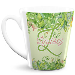 Tropical Leaves Border 12 Oz Latte Mug (Personalized)