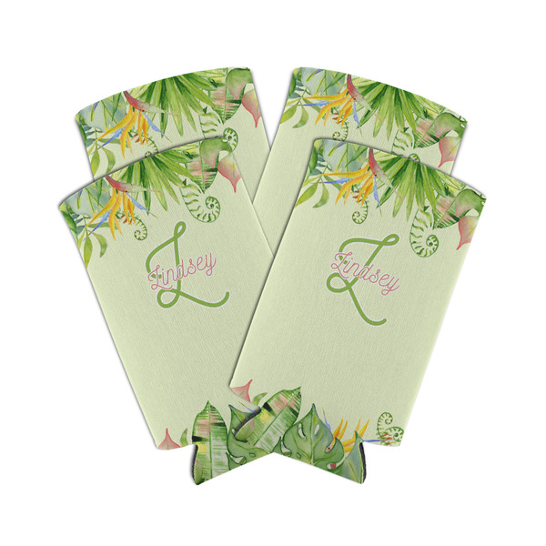 Tropical Leaves Border 12oz Tall Can Sleeve - Set of 4 - MAIN