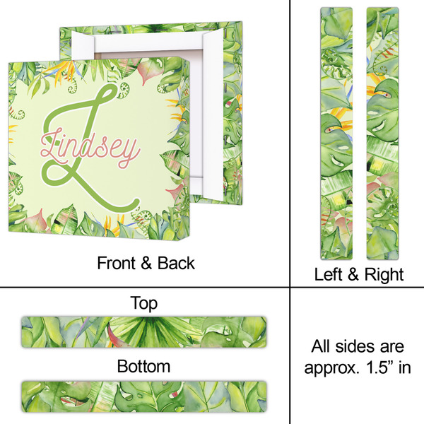Tropical Leaves Border 12x12 - Canvas Print - Approval
