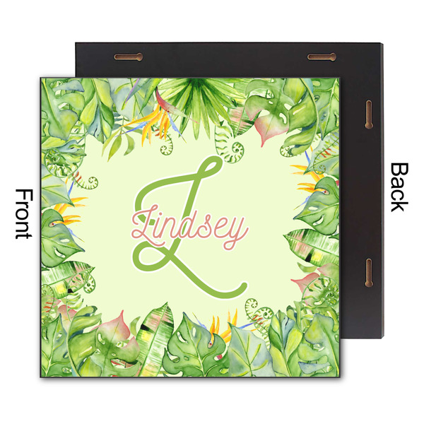 Tropical Leaves Border 12x12 Wood Print - Front & Back View