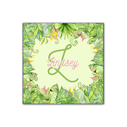 Tropical Leaves Border Wood Print - 12x12 (Personalized)
