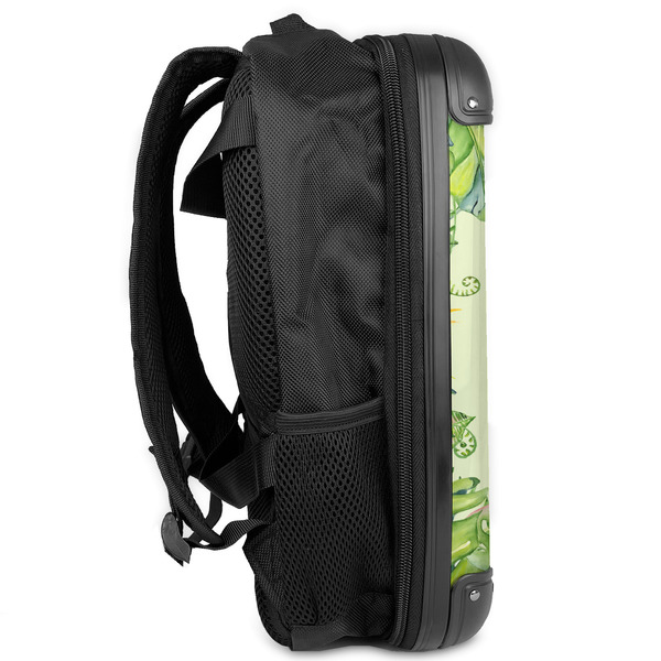 Tropical Leaves Border 13" Hard Shell Backpacks - Side View