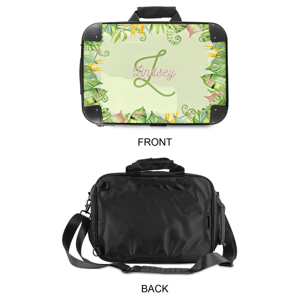 Tropical Leaves Border 15" Hard Shell Briefcase - APPROVAL