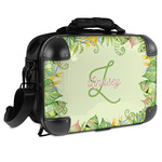 Tropical Leaves Border Hard Shell Briefcase - 15" (Personalized)