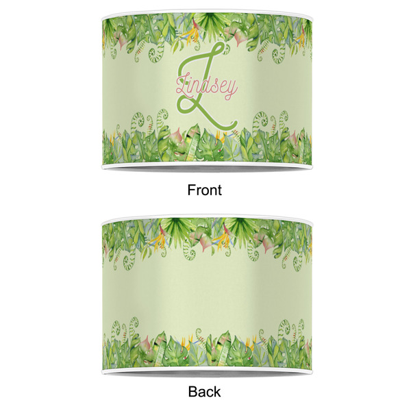 Tropical Leaves Border 16" Drum Lampshade - APPROVAL (Poly Film)