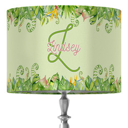 Tropical Leaves Border 16" Drum Lamp Shade - Fabric (Personalized)