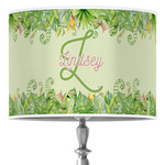 Tropical Leaves Border 16" Drum Lamp Shade - Poly-film (Personalized)
