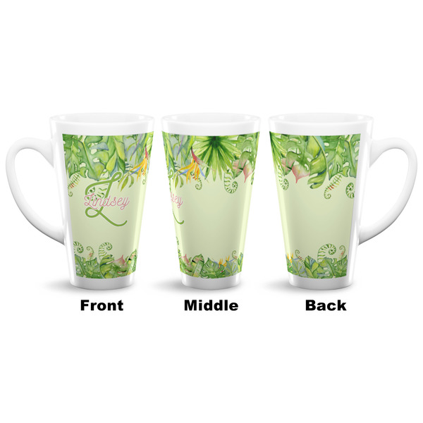 Tropical Leaves Border 16 Oz Latte Mug - Approval