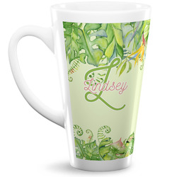 Tropical Leaves Border 16 Oz Latte Mug (Personalized)