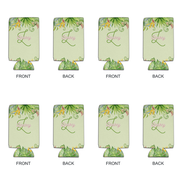 Tropical Leaves Border 16oz Can Sleeve - Set of 4 - APPROVAL