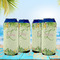 Tropical Leaves Border 16oz Can Sleeve - Set of 4 - LIFESTYLE