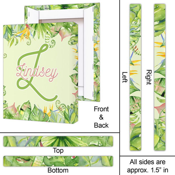 Tropical Leaves Border 16x20 - Canvas Print - Approval