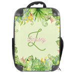Tropical Leaves Border Hard Shell Backpack (Personalized)