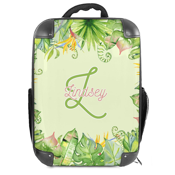 Custom Tropical Leaves Border Hard Shell Backpack (Personalized)
