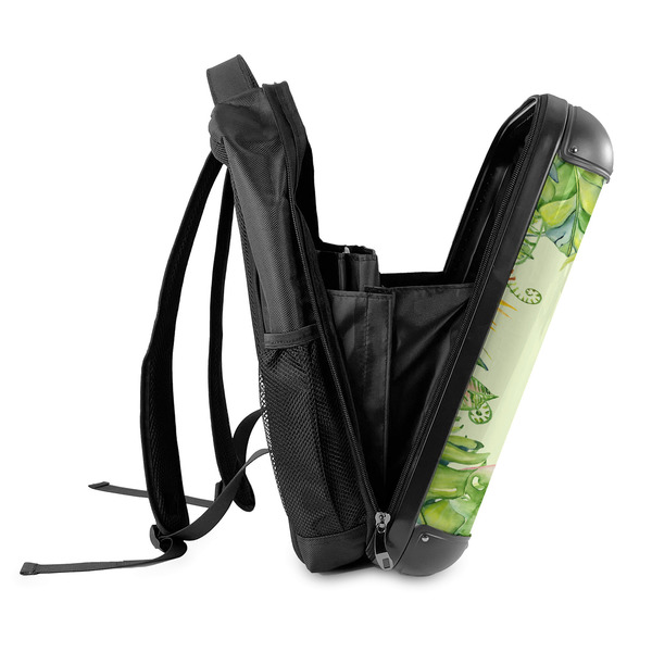 Tropical Leaves Border 18" Hard Shell Backpacks - SIDE OPEN