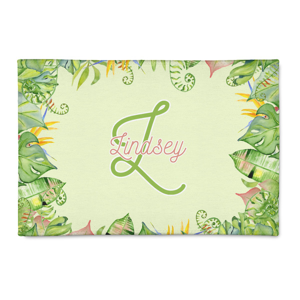 Custom Tropical Leaves Border 2' x 3' Indoor Area Rug (Personalized)