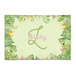 Tropical Leaves Border Patio Rug (Personalized)
