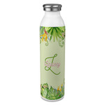 Tropical Leaves Border 20oz Stainless Steel Water Bottle - Full Print (Personalized)