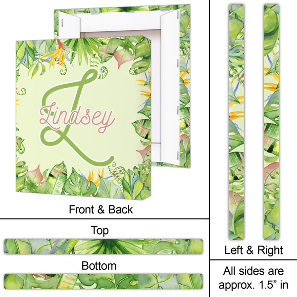 Tropical Leaves Border 20x24 - Canvas Print - Approval
