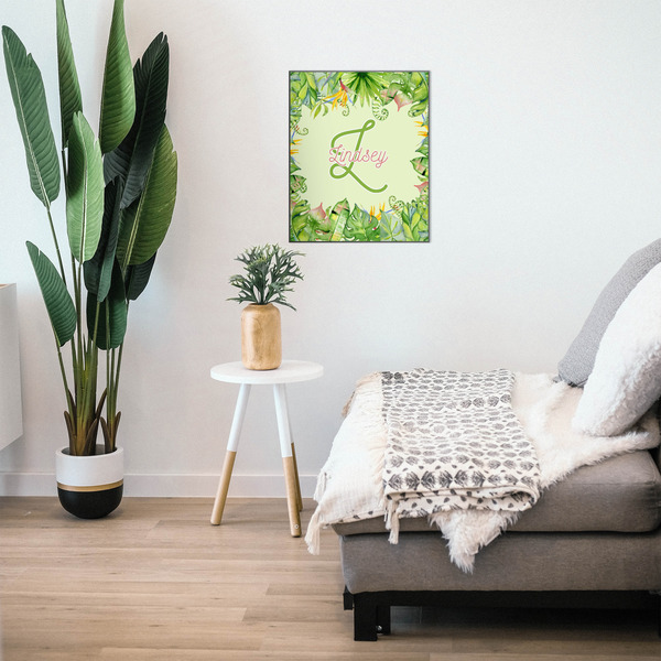 Tropical Leaves Border 20x24 Wood Print - In Context
