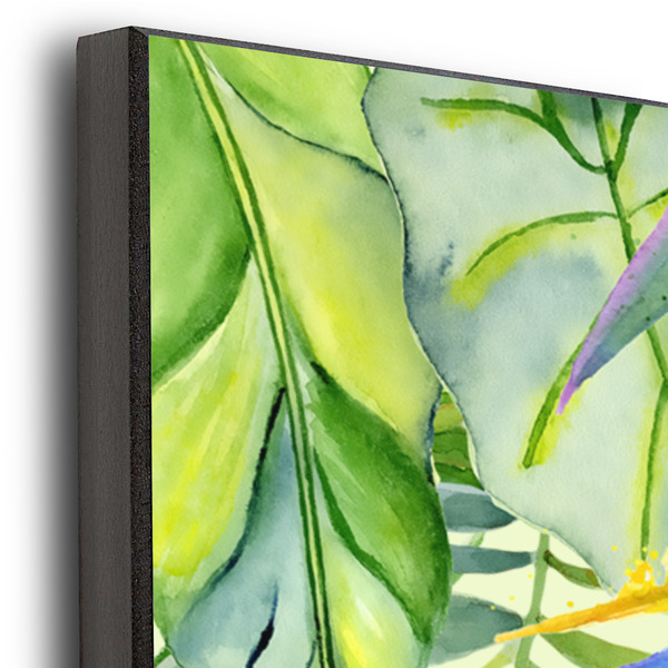 Tropical Leaves Border 20x30 Wood Print - Closeup
