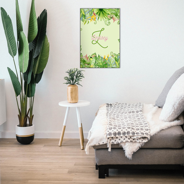 Tropical Leaves Border 20x30 Wood Print - In Context