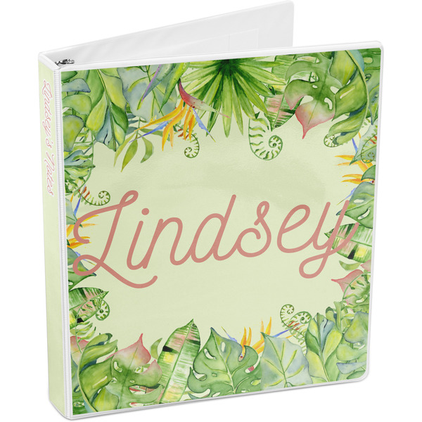 Tropical Leaves Border 3-Ring Binder 3/4 - Main