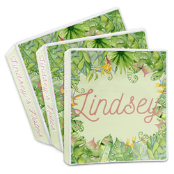 Tropical Leaves Border 3-Ring Binder (Personalized)
