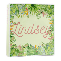 Tropical Leaves Border 3-Ring Binder (Personalized)