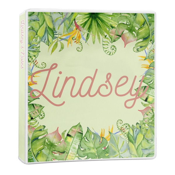 Tropical Leaves Border 3-Ring Binder Main- 1in