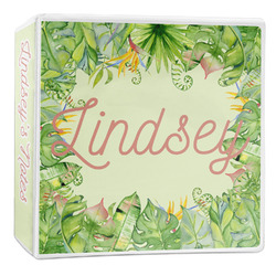 Tropical Leaves Border 3-Ring Binder - 2 inch (Personalized)