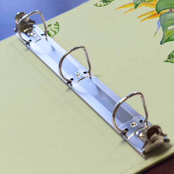 Tropical Leaves Border 3 Ring Binders - Full Wrap - 1" - DETAIL
