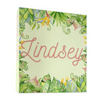 Tropical Leaves Border 3 Ring Binder - Full Wrap - 1" (Personalized)