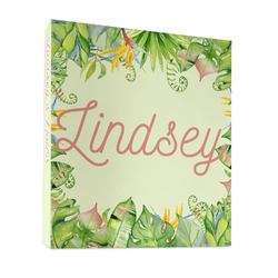 Tropical Leaves Border 3 Ring Binder - Full Wrap - 1" (Personalized)