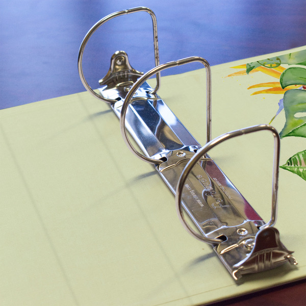 Tropical Leaves Border 3 Ring Binders - Full Wrap - 3" - DETAIL