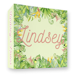 Tropical Leaves Border 3 Ring Binder - Full Wrap - 3" (Personalized)