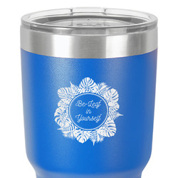 Tropical Leaves Border 30 oz Stainless Steel Tumbler - Royal Blue - Single-Sided (Personalized)