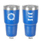 Tropical Leaves Border 30 oz Stainless Steel Ringneck Tumbler - Blue - Double Sided - Front & Back