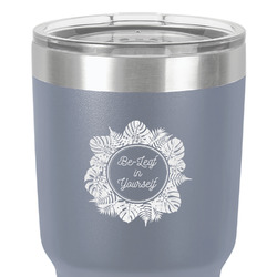 Tropical Leaves Border 30 oz Stainless Steel Tumbler - Grey - Single-Sided (Personalized)