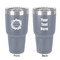 Tropical Leaves Border 30 oz Stainless Steel Ringneck Tumbler - Grey - Double Sided - Front & Back